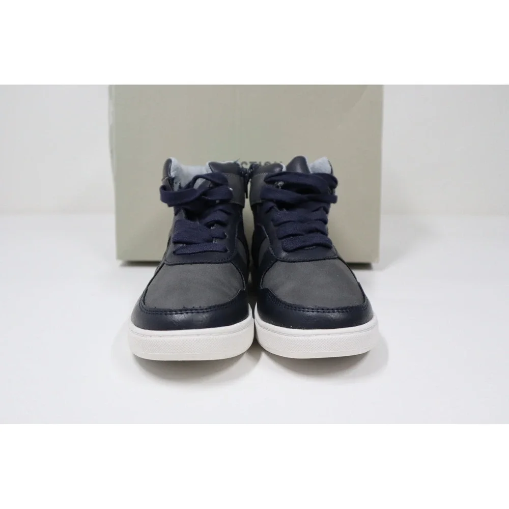 Reaction Kenneth Cole Boys Liam High‎ Top Sneakers - Navy, Grey - Size 2/13.5